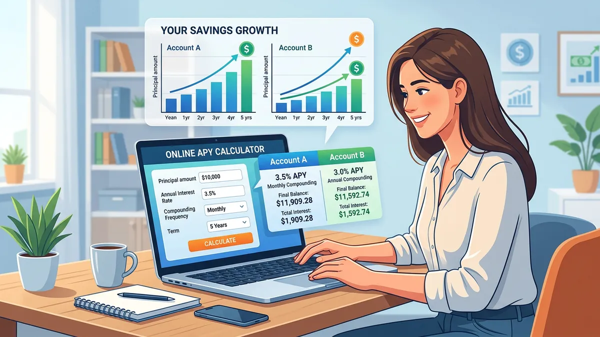 APY comparison chart showing how compounding frequency affects annual percentage yield