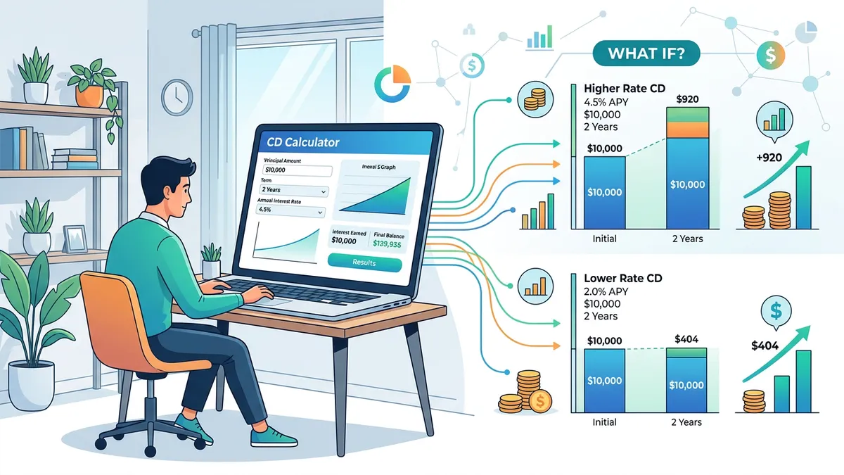 CD rates comparison chart by term length showing top and national average APY
