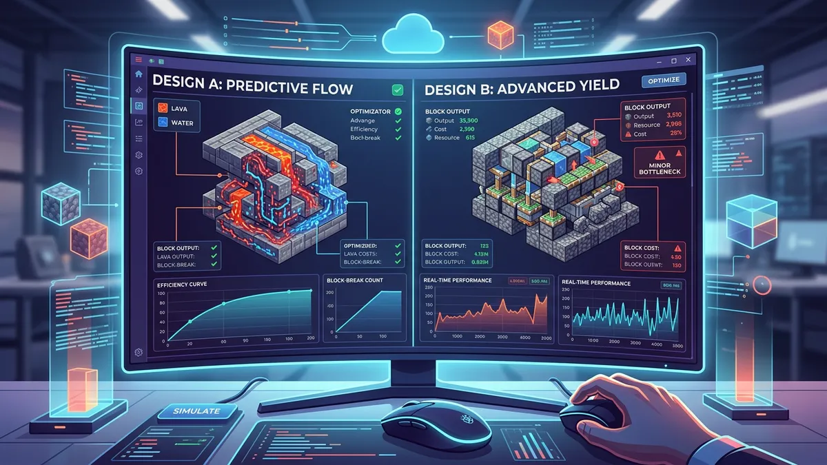 Automatic cobblestone generator with pistons, observers, and hopper collection system