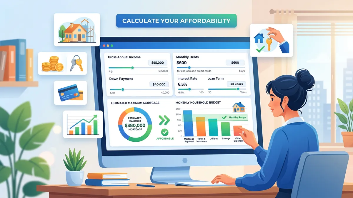 Mortgage affordability chart showing income levels and maximum home prices based on the 28/36 DTI rule