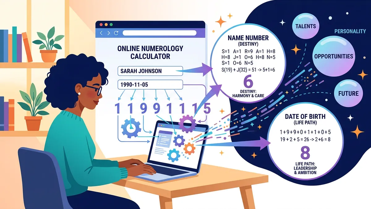 Numerology life path number chart showing the core traits and meanings of numbers 1 through 9