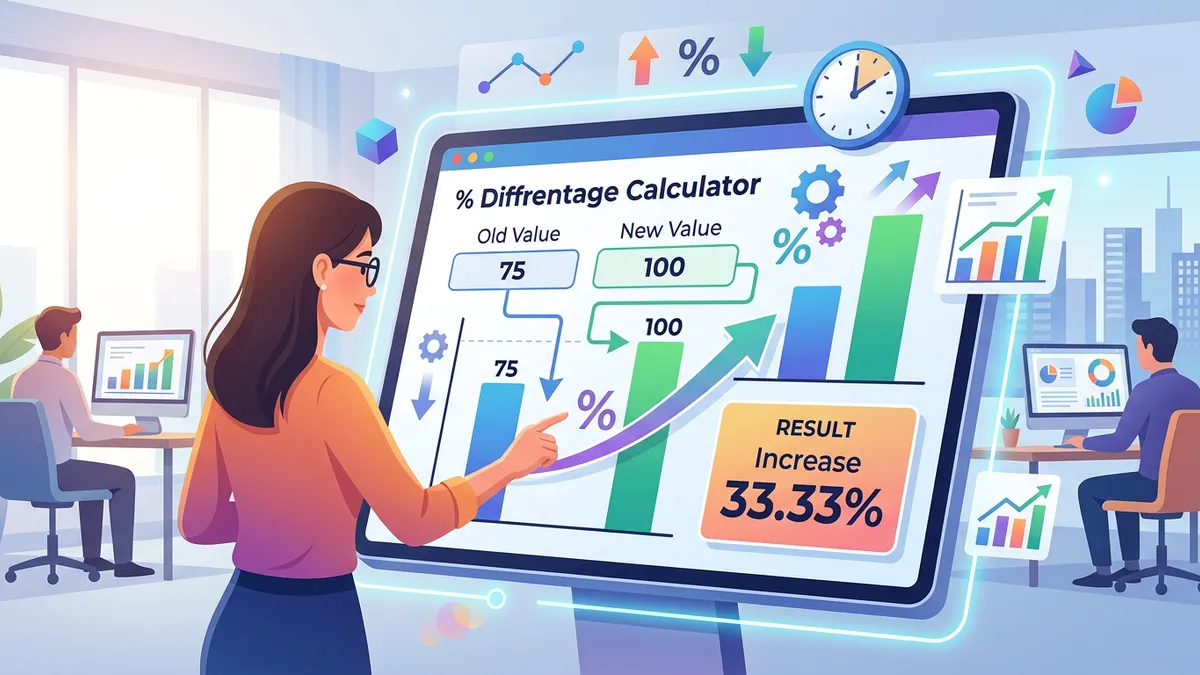 Percentage difference vs percentage change formula comparison with examples