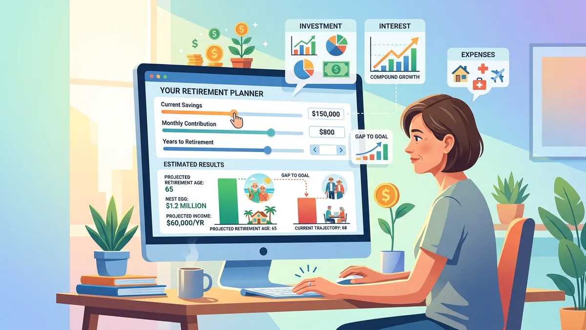 Retirement savings benchmark chart showing target amounts by age and salary level