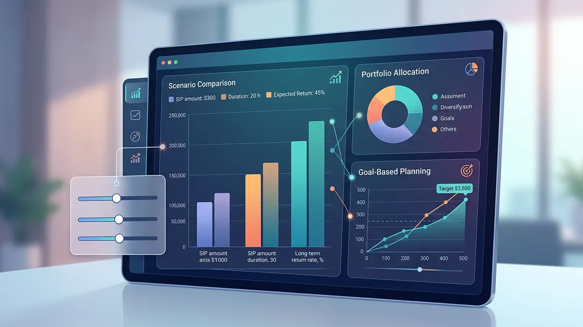 Step-up SIP vs flat SIP growth comparison chart over 20 years