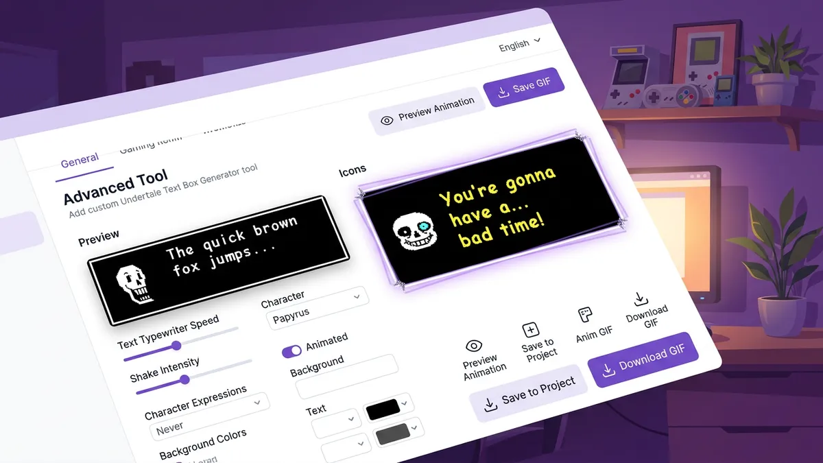 Undertale text box with typewriter animation in progress showing Sans dialogue with Genocide box style