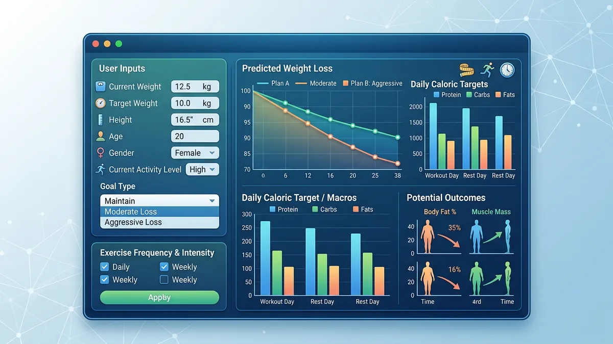 Metabolic adaptation graph showing how metabolic rate decreases during weight loss